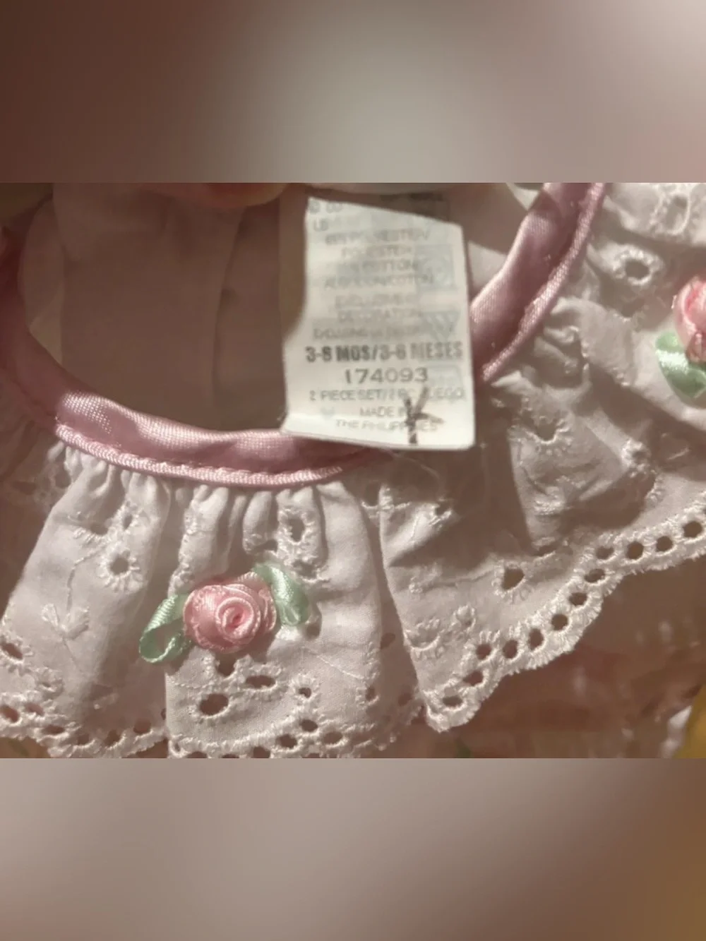 Vintage B.T. Kids 3-6M Rosebud Eyelet Romper